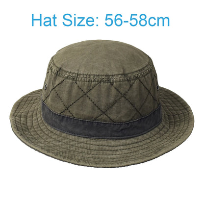 Summer Bucket Hats for Men Women Washed Cotton Panama