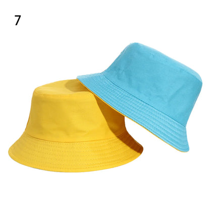 New Double-Sided Bucket Hat Women Men Sun Hat Panama Cap