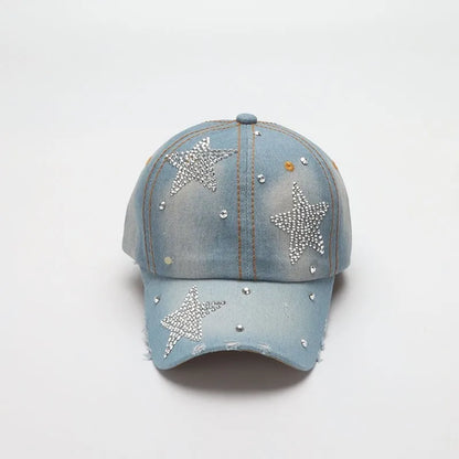 Denim Baseball Cap Summer Fall Sunshade Fashion Star Shinning Cap