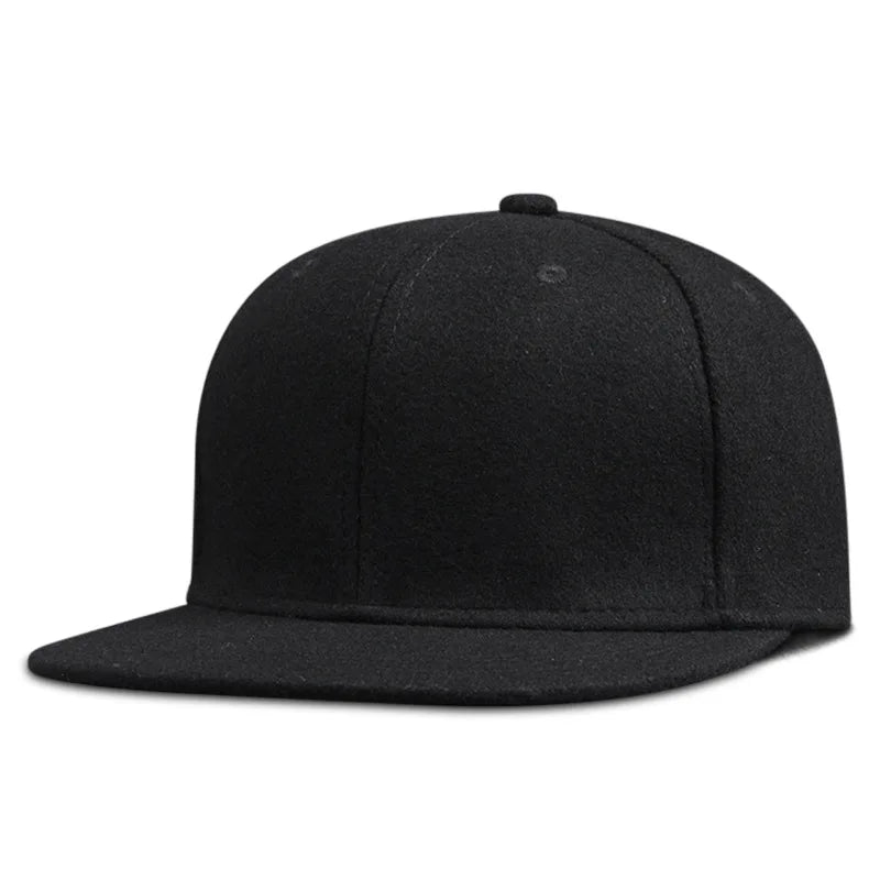 Dad Winter Felt Hip Hop Caps Flat Peak Felt Snapback Cap Big Bone Man