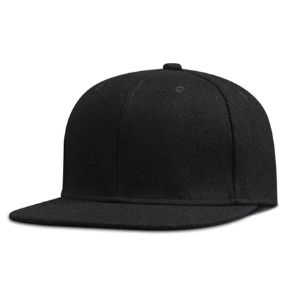 Dad Winter Felt Hip Hop Caps Flat Peak Felt Snapback Cap Big Bone Man