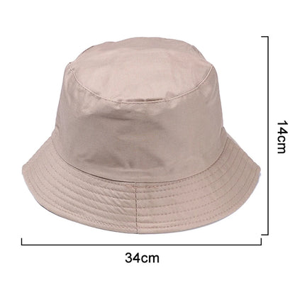 Fashion Cotton Bucket Hats Summer Foldable Sunscreen Panama Hat Solid Color