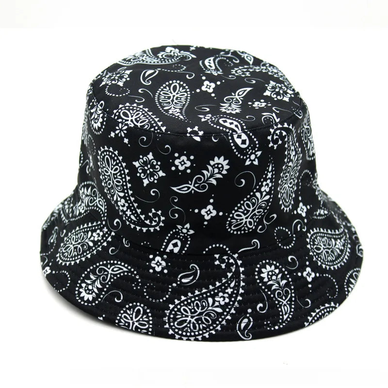 New Unisex Cotton Bucket Hat Men Women Cashew Flowers