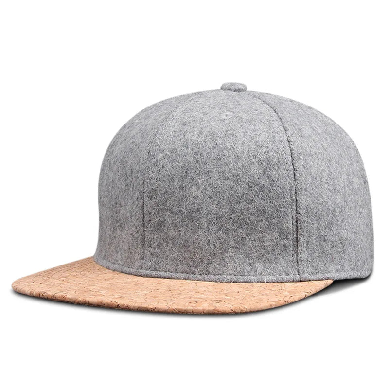 Dad Winter Felt Hip Hop Caps Flat Peak Felt Snapback Cap Big Bone Man