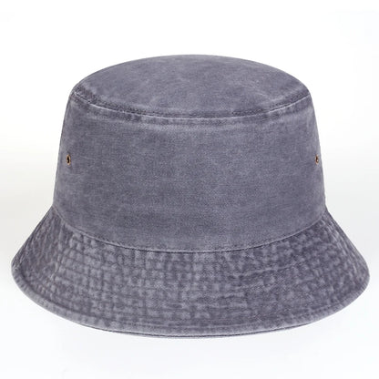 New Foldable Fisherman Hat Washed Denim Bucket Hats Unisex Fashion For Men Women