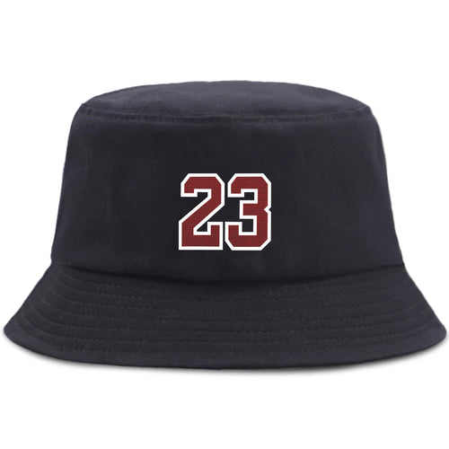 Fashion Letter 23 Print Bucket Hat Unisex Panama Hats Men Women Fisherman Hat