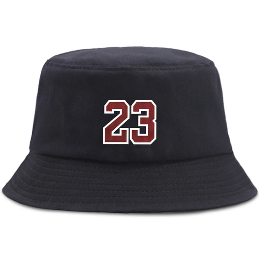 Fashion Letter 23 Print Bucket Hat Unisex Panama Hats Men Women Fisherman Hat