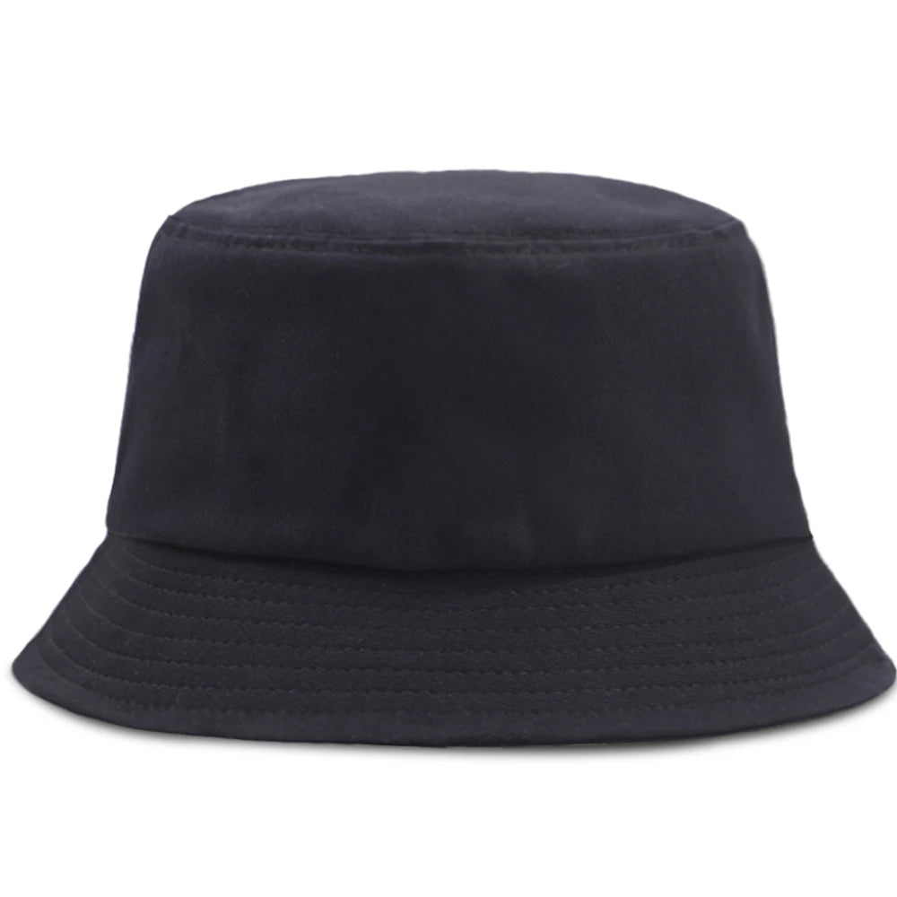 Pew Pew MADAFAKAS Black Cat Bucket Caps Women Street Beach Sun Hat Hip Hop Casual Fisherman Hats Men