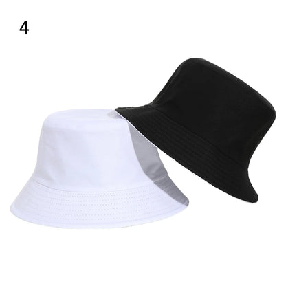 New Double-Sided Bucket Hat Women Men Sun Hat Panama Cap
