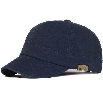 Short Brim Baseball Cap Cotton Men Women