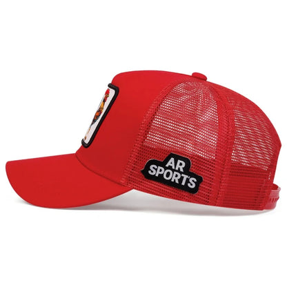 Spring New Animal Embroidery Net Rooster Hat Male and Female Animal Baseball Hat