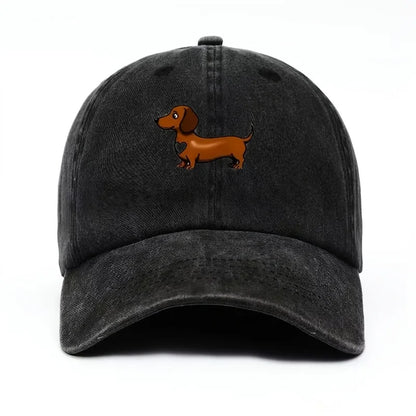 Cute Sausage Dog Pattern Printed Baseball Caps