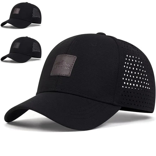 Unisex NEW YORK Label Laser Hollowed Out Baseball Caps