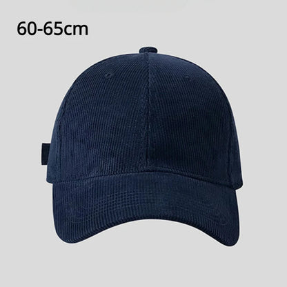 60-65cm Solid Color Lamp Core Plush Hat Casual Big Headed Men's Style Baseball Hat