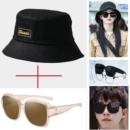 Men Women Big Head Bucket Hats Beach Oversize Sun Cap