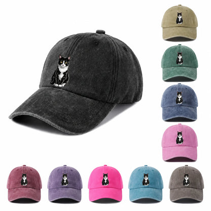 Tuxedo Cat Portrait Baseball Cap