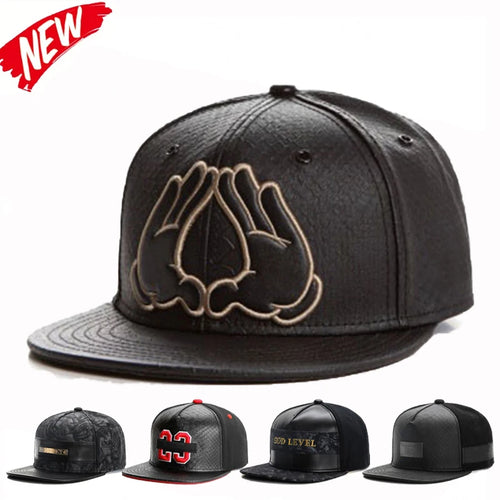 Fashion Brand Leather Cap Snapback Caps for Men Women