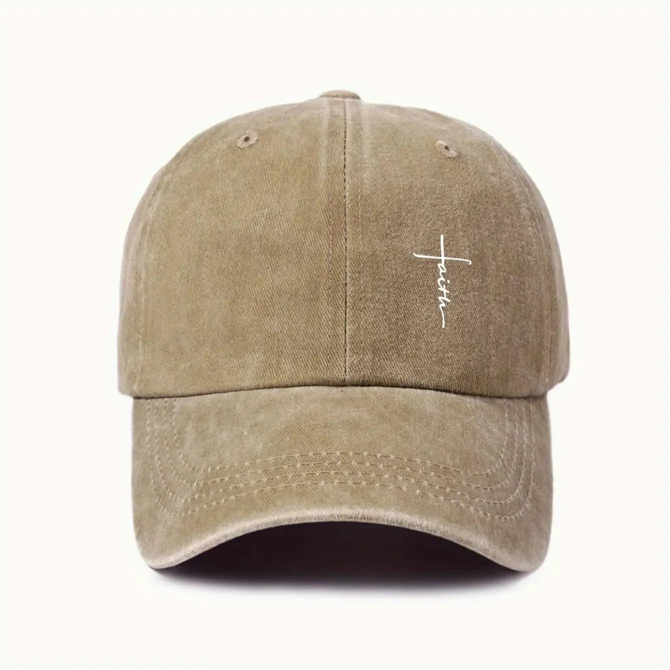 Baseball Cap With Cross Printting Adjustable Outdoor Dad Hat