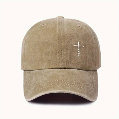 Baseball Cap With Cross Printting Adjustable Outdoor Dad Hat