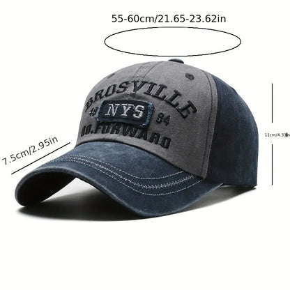 Four Seasons Men's Baseball Cap Casual Distressed Washed Cotton Letters Embroidered