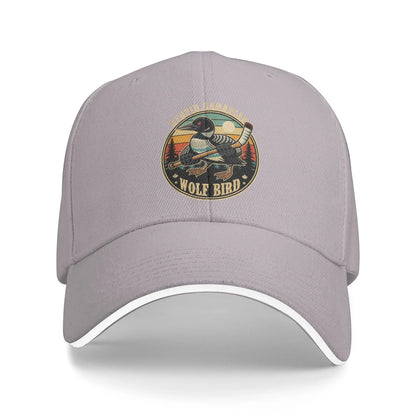 Stupid Canadian Wolf Bird Vintage Heated Hookey Loon Meme Baseball Cap