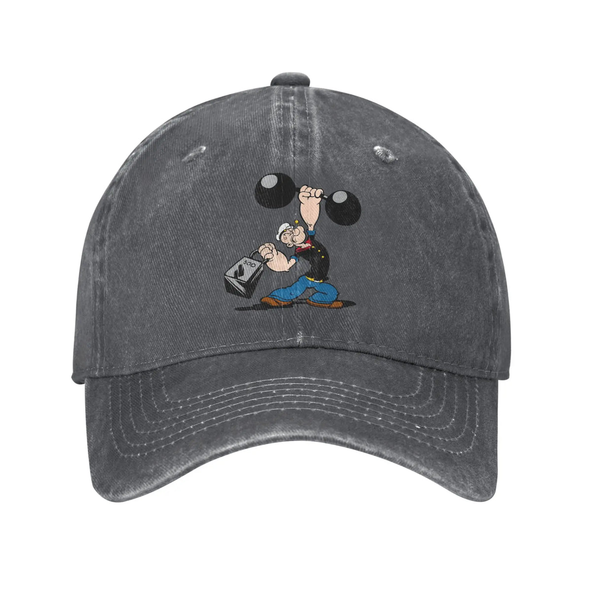 Popeyed Distressed Denim Baseball Cap