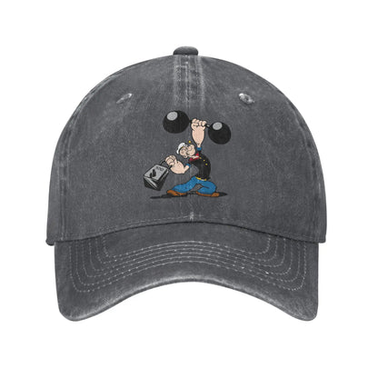 Popeyed Distressed Denim Baseball Cap