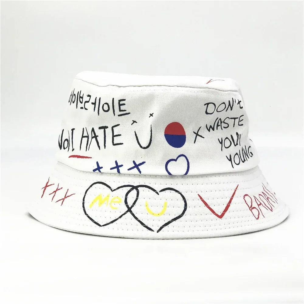Summer Unisex Bucket Hat Outdoor Harajuku Style Hip Hop Bucket Hat