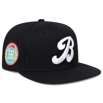 Unisex B Letter Embroidery Hip-hop Hats Snapback Caps Spring Autumn Outdoor