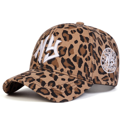Unisex Letter Embroidery Leopard Print Baseball Caps Trucker Hats
