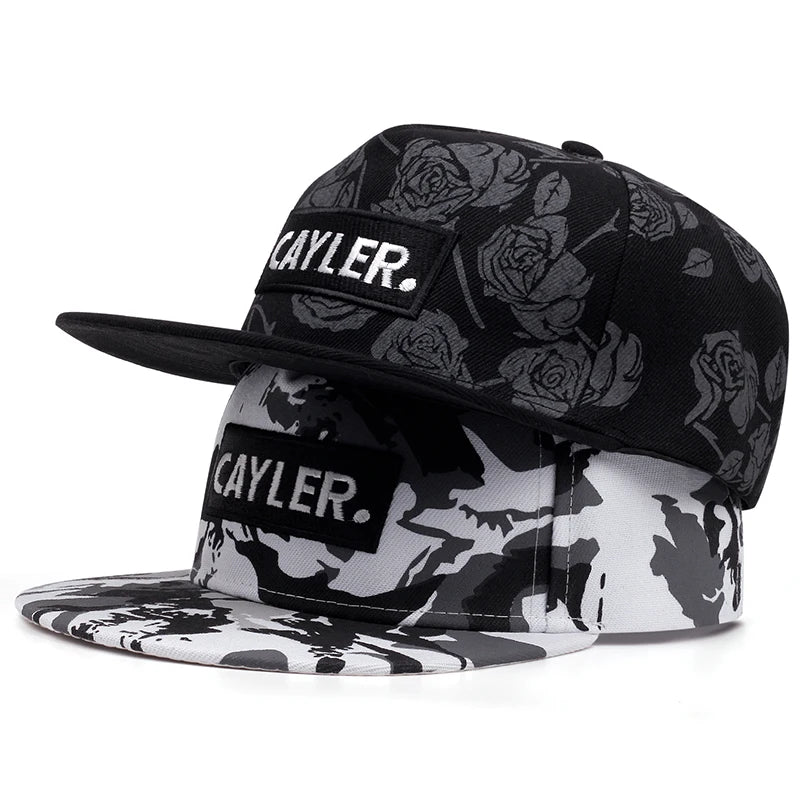 Rose Printed Letter Embroidery Baseball Hat Snapback Caps Hip-Hop Hats