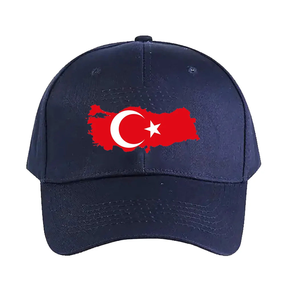 Turkey Flag Map Summer Casual Baseball Cap