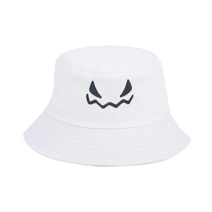 Halloween Pumpkin Embroidery Bucket Hat Double Sides