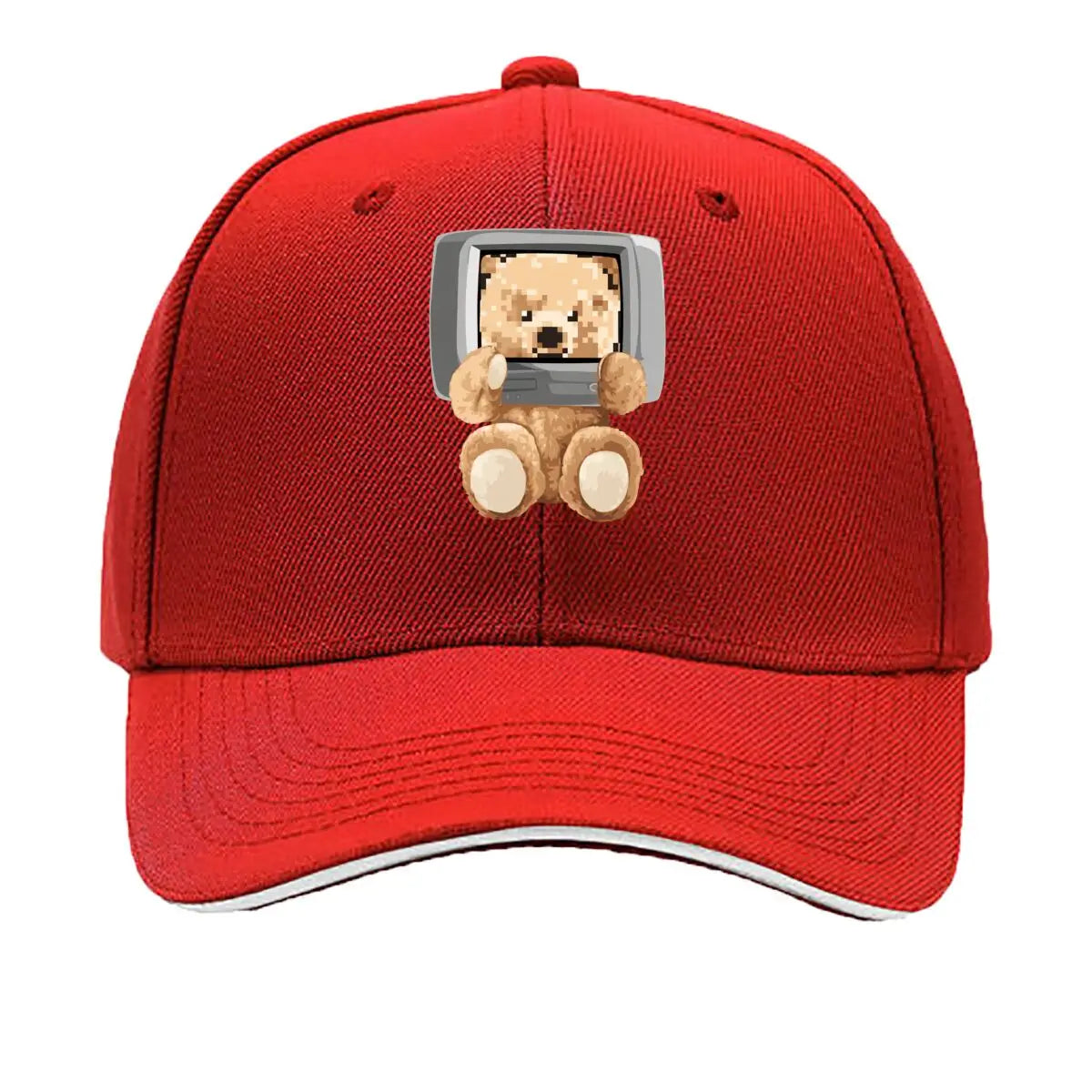 Kawaii Pixel Bear Computer Screen Cute Retro Art Baseball Cap