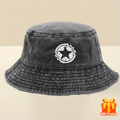 Adjustable Wide-Brimmed Washed Fisherman Hat Bucket Hat
