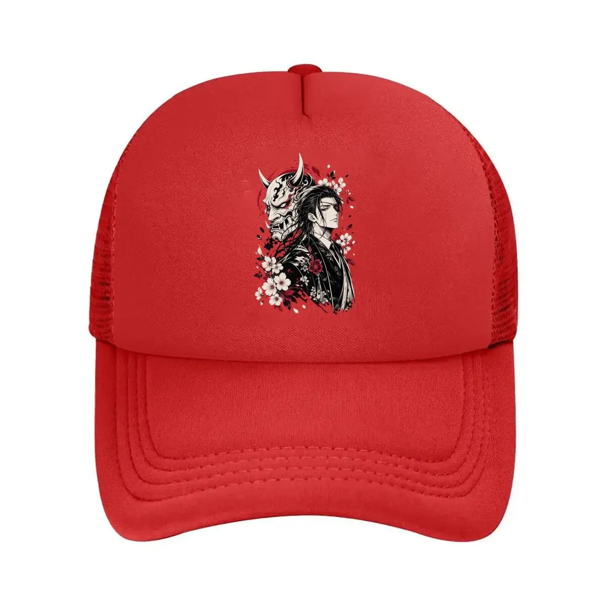 Monochrome Oni Gentleman Floral Port Mesh Baseball Cap