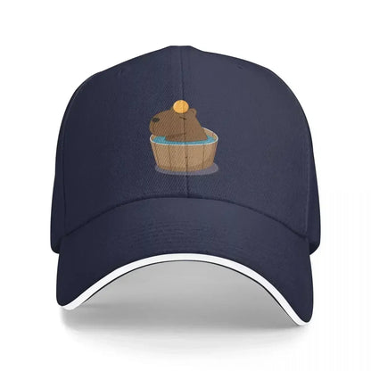 Capybara with Orange Baseball Cap