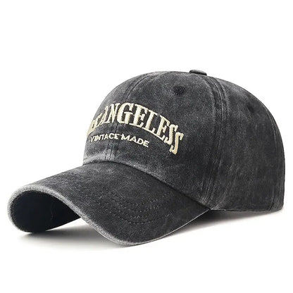 New Soft Top Washed Vintage Coated Cloth Cap Three-Dimensional Embroidery Sunhat Distressed White Baseball Cap
