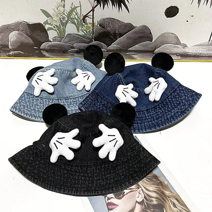 New Creative Cartoon Face Covering Bucket Hat For Women Girls