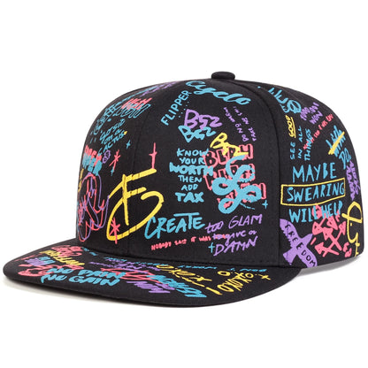 Unisex 88 Letter Graffiti Print Hip-hop Hats Fashion Spring Autumn