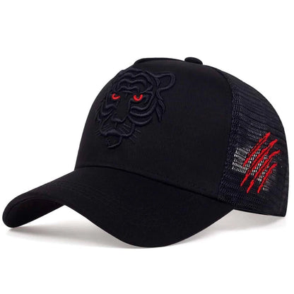 Unisex Tiger Head Embroidery Baseball Caps