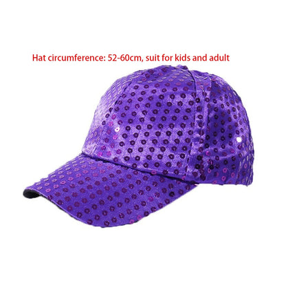 New Sequined Baseball Cap Party Dress Glittering Peaked Cap