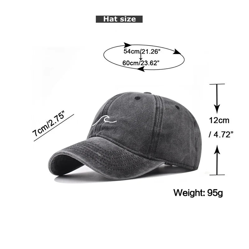 New Wave Embroidered Baseball Cap