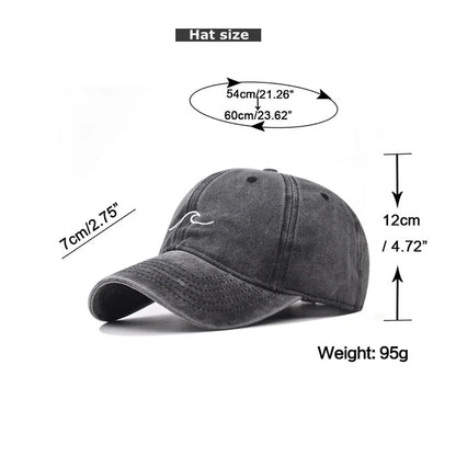 New Wave Embroidered Baseball Cap