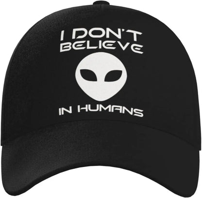 I Don't Believe in Humans Alien Fashion Curved Brim Baseball Cap