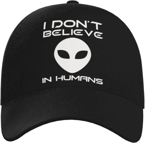 I Don't Believe in Humans Alien Fashion Curved Brim Baseball Cap