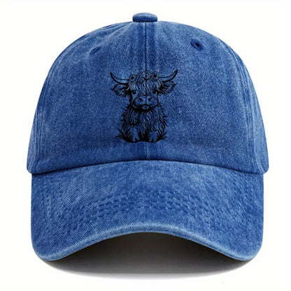 Pack Of Cartoon Calf Print Washed Vintage Soft Top Sunshade Baseball Caps
