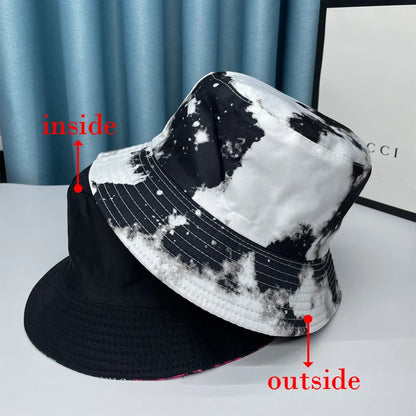 2024 New Bucket Hats Letter Embroidered Double-sided Fisherman