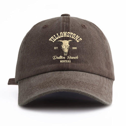 Yellowstone Print Washed Baseball Cap For Adults