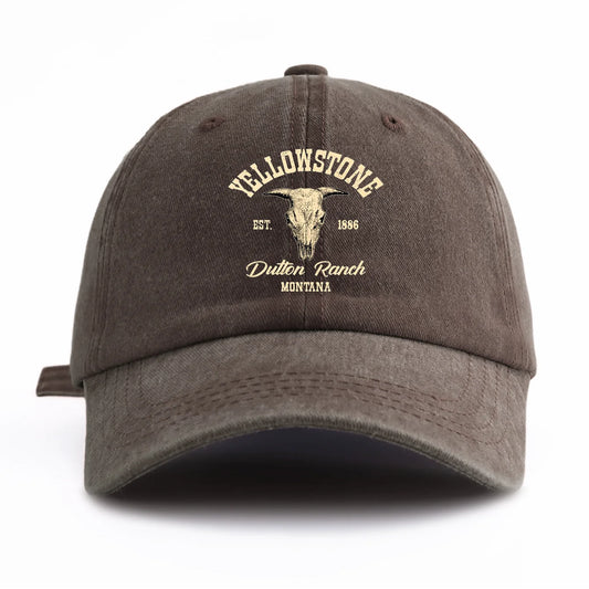 Yellowstone Print Washed Baseball Cap For Adults